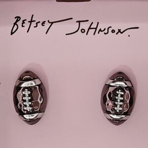 Betsey Johnson Football Earrings Sporty Gift Sports Preppy